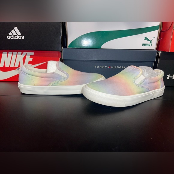 Old Navy Girls Rainbow Slip On Sneakers - Picture 2 of 7